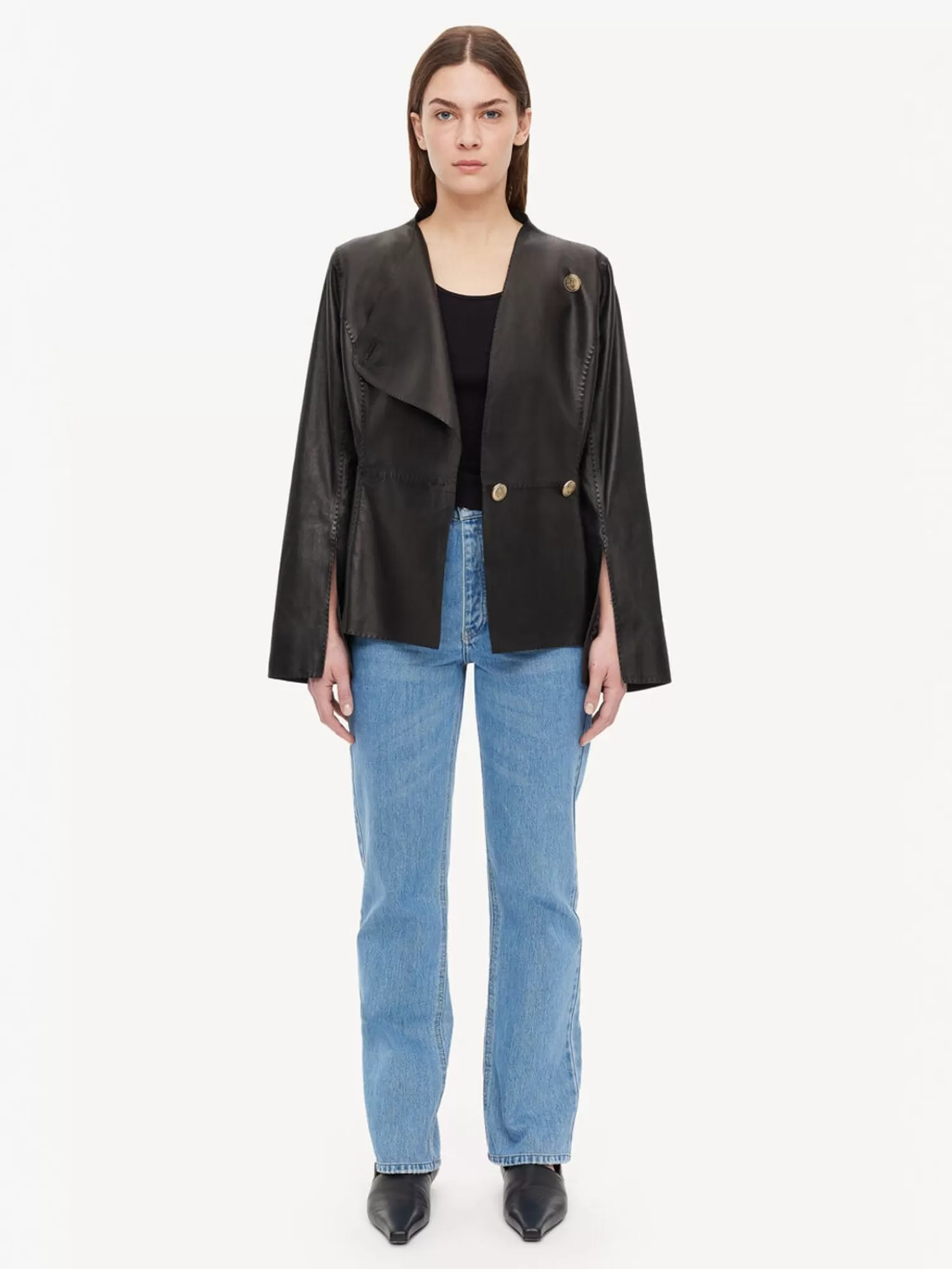 By Malene Birger Selmas Cropped-Lederjacke